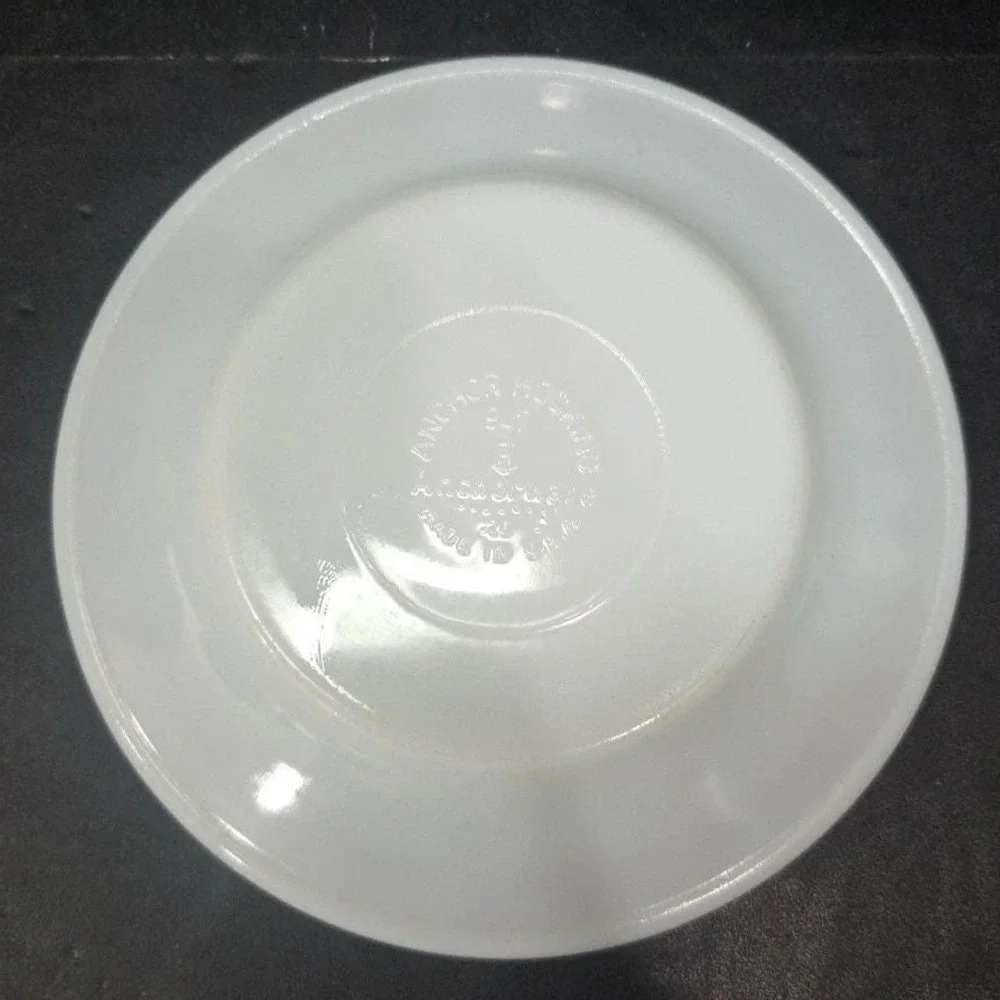Anchor Hocking Milk Glass Salad Plates #947, Set of 2 Copper Filigree Dinnerware